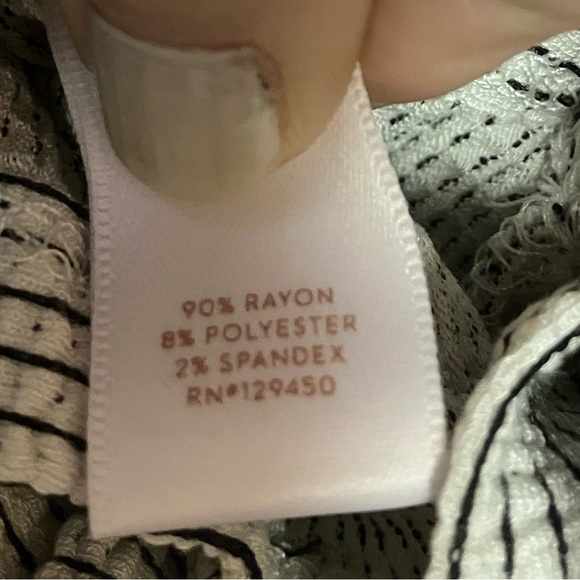 NWT LC Lauren Conrad Black and White Striped Shirt with Bell Sleeves, Size XL - Picture 9 of 9